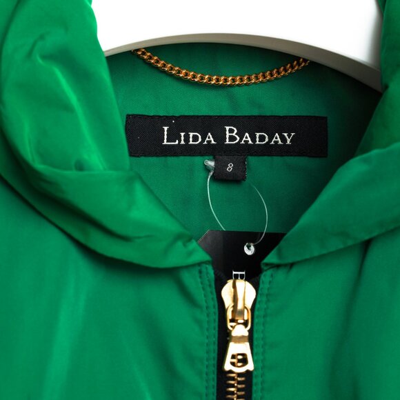 Lida Baday Green Radzimir Short-Sleeve Cropped Zip Jacket - Picture 6 of 8